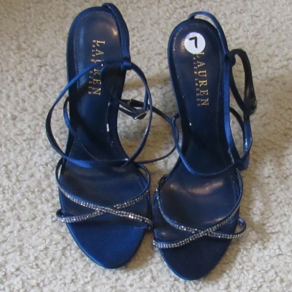 RALPH LAUREN Hi-Heel (3 inch) Dress Heels, BLUE, Women's Size 7, Gently Worn,